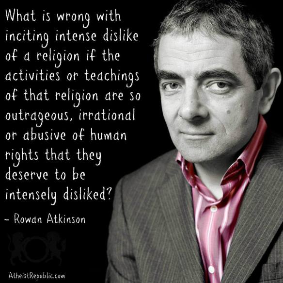 "Inciting Intense Dislike for Religion" / Rowan Atkinson